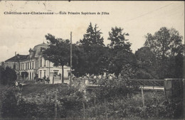 CPA CP Châtillon-sur-Chalaronne école Primaire Supérieure De Filles YT 138 CAD Ambulant Trévoux à Bourg 1912 - Châtillon-sur-Chalaronne