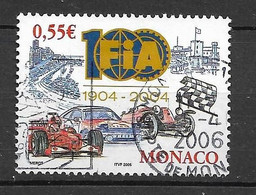 Timbres Oblitérés De Monaco N°2485 Yt, 2005, Centenaire De La FIA, Sport Automobile - Usados