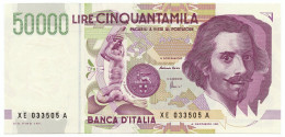 50000 LIRE GIAN LORENZO BERNINI II TIPO SERIE SOSTITUTIVA XE 25/07/2001 FDS-/FDS - Autres & Non Classés