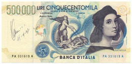 500000 LIRE BANCA D'ITALIA RAFFAELLO FIRMA AMICI 13/05/1997 QFDS - Altri & Non Classificati