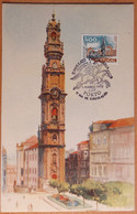 PORTUGAL - Postal Máximo - 1972 - Emissão Ordinária Paisagens E Monumentos - Torre Dos Clérigos - FDC Cancel, Porto - Maximumkarten (MC)