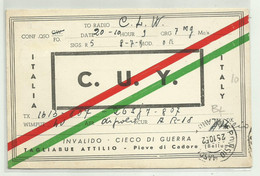 CARTA QSL - ITALIA C.U. Y. PIEVE DI CADORE BELLUNO - Amateurfunk