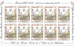 Timbres Neufs De Monaco BF , 2004, Planche De 10 Vignettes MonacoPhil 2004 - Oblitérés