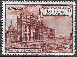 VATICANO - 1949 - BASILICHE - ESPRESSO - 80 L. - NUOVO MNH** ( YVERT EXP 12 - MICHEL 160) - Exprès