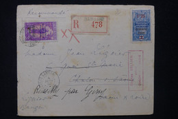 OUBANGUI CHARI - Enveloppe En Recommandé De Bambari Pour La France En 1932, Affranchissement Surchargés - L 117546 - Brieven En Documenten