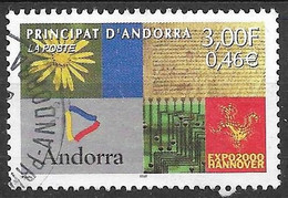 Timbres Oblitérés D'Andorre  , 2000, N° 536 YT, Exposition Universelle à Hanovre - Used Stamps