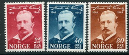 NORWAY 1949 Kielland Birth Centenary MNH / **.  Michel 340-42 - Ungebraucht