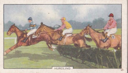 Racing Scenes 1938 - 13 Hurdling - Gallaher Cigarette Card - Original - Horses - Gallaher