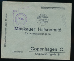 KRIEGSGEFANGENESENDUNG  MOSKAUER HILFSCOMITE FÜR KRIEGSGEFANGENE  COPENHAGEN   2 SCANS  GROOT FORMAAT - Krijgsgevangenen