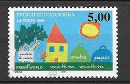 Timbres Oblitérés D'Andorre  , 1999, N° 513 YT, Recyclons - Used Stamps