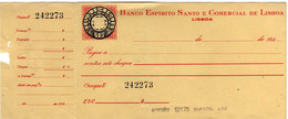 PORTUGAL-Bank Check / Chèque Bancaire-BANCO ESPIRITO SANTO E COMERCIAL DE LISBOA-FIRMA - Schecks  Und Reiseschecks