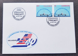 Luxembourg Iceland Joint Issue Airline Route 1995 Airplane Aviation (joint FDC) - Brieven En Documenten