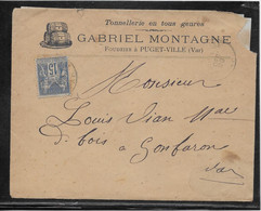 France N°90 - Lettre - 1876-1898 Sage (Type II)