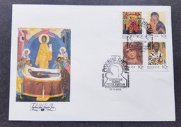 Russia Sweden Joint Issue Religious Icon 1992 Painting Art (stamp FDC) - Cartas & Documentos