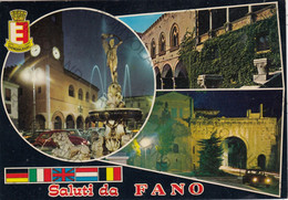 CARTOLINA  FANO,MARCHE,SALUTI,BELLA ITALIA,STORIA,MEMORIA,RELIGIONE,CULTURA,IMPERO ROMANO,VIAGGIATA 1984 - Fano