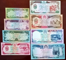 8 Pcs Afghanistan  Set 10-20-50-100-500-1000-5000-10000 Afganis  Unc - Afghanistan