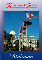 Alabama Montgomery Greetings Showing Avenue Of Flags On State Capitol Grounds - Montgomery