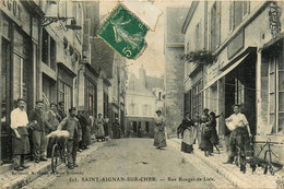 St Aignan Sur Cher * 1908 * Rue Rouget De Lisle * Café Restaurant * Commerces Magasins * Pharmacie CHAMPION - Saint Aignan