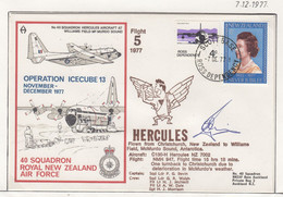 Ross Dependency Scott Base 1977 Antarctic Flight Christchurch To McMurdo Signature  Ca  Scott Base 7 DE 77 (AF152B) - Voli Polari