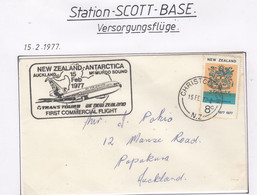 Ross Dependency 1977 1st Antarctic Commercial Flight  Auckland To McMurdo Ca  Christchurch 15 FE 77(AF152C) - Polare Flüge