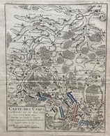 Carte Des Camps D'Hoves Et De Bas Silly .. Aout 1692 .. Ennemis A NINOVE - CHEVALIER DE BEAURAIN (1696-1772) - Geographische Kaarten