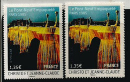 Le Pont-Neuf Empaqueté. Christo.  2 Timbres Neufs ** , Inclus Timbre Autoadhésif. Côte 19 Euro - Unused Stamps