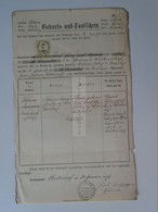 ZA389.3  Old Document,  Rapotín  Reitendorf (Olomuc)  Johann SCHÖN 1871   Revenue Stamp - Naissance & Baptême