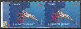 2022 - Y/T 5561 "CREVETTE BOUQUET - COQUILLAGES ET CRUSTACES" - 2 TIMBRES BDF ISSU FEUILLET - NEUF ** - Unused Stamps