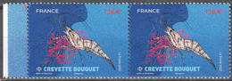 2022 - Y/T 5561 "CREVETTE BOUQUET - COQUILLAGES ET CRUSTACES" - 2 TIMBRES BDF ISSU FEUILLET - NEUF ** - Unused Stamps