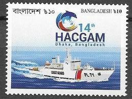 BANGLADESH, 2019, MNH, HEADS OF ASIAN COAST GUARDS, SHIPS, DOLPHINS,   1v - Barcos