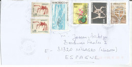 MONACO CC SELLOS ARTE RUPESTRE BALLET CANGREJO CRAB FLORES ARQUEOLOGIA - Briefe U. Dokumente