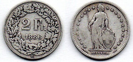 Suisse- 2 Francs 1886 B TB - Andere & Zonder Classificatie