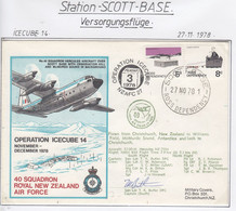 Ross Dependency Scott Base 1978 Antarctic Flight Christchurch To McMurdo Signature  Ca  Scott Base 27 NO 78 (AF153B) - Voli Polari