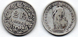 Suisse- 2 Francs 1886 B TB - Andere & Zonder Classificatie