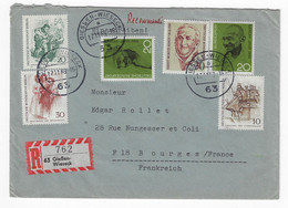 GIESSEN WIESECK Eingeschribener Brief Nach Frankreich Bourges 17 11 1969 - Covers & Documents