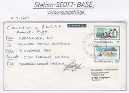 Ross Dependency Scott Base 1983 Antarctic Flight Christchurch To McMurdo Signature Ca 10 NO 83 (AF156) - Polare Flüge