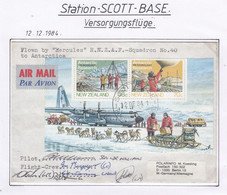 Ross Dependency Scott Base 1984 Antarctic Flight Signatures Flight Crew Ca Scott Base 12 DE 84 (AF156B) - Polar Flights