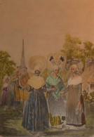 Costume Des Environs De Troyes Vers 1850. Aquarelle. - Aquarelles