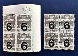Denmark 1940, AFA 262, 4 BLOK, OVERPRINT, MINT And USED - Other & Unclassified