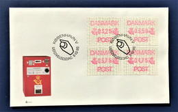 Denmark Danmark 1990 FDC ATM FRAMA - Automat Labels - Automatenmarken [ATM]