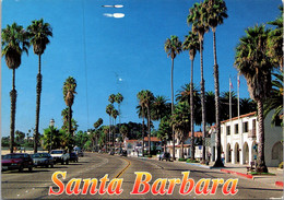 California Santa Barbara Greetings Showing Cabrillo Boulevard Looking West 1996 - Santa Barbara