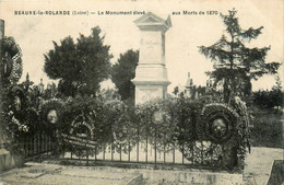 Beaune La Rolande * 1908 * Le Monument élevé Aux Morts De 1870 - Beaune-la-Rolande