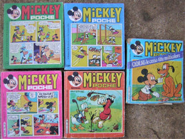 Lot De 5 Bd Bande Dessinée Petit Format Bon état Petit Prix Collection Ancien Mickey  Poche Rare N° 36 51 70 89 100 - Lots De Plusieurs BD