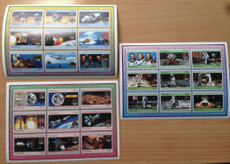 Tanzania 1994 First Man On Moon Landing Neil Armstrong Kosmos Space Cosmos Lune Mond 1969 3 Sheets Fusée Rakete MNH** - Tanzanie (1964-...)