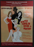 Carte Postale - Edith Piaf, Marilyn Monroe, Simone Signoret & Yves Montand (spectacle Musical) Théâtre Du Gymnase - Werbepostkarten