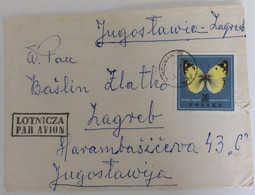 Poland Republic > 1971-80 > Covers POLSKA WROCLAW  TO ZAGREB 1968. COVER WITH 1 STAMP - Cartas & Documentos