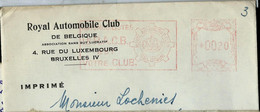 Enveloppe ( Entière)   MR : à 20 Cent + Flamme Royal Automobile Club - Sonstige & Ohne Zuordnung