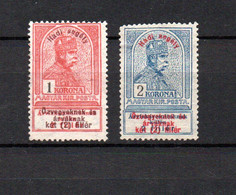 Ungarn 1914 Freimarken 159/60 Kriegshilfe Ungebraucht/MLH - Unused Stamps