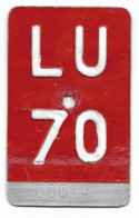 Velonummer Luzern LU 70 - Plaques D'immatriculation