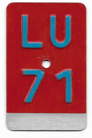 Velonummer Luzern LU 71 - Plaques D'immatriculation